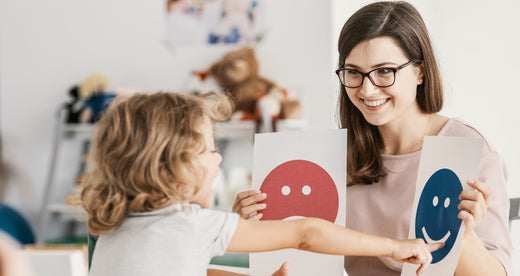 Emotion emoticons used by a psychologist during a therapy session with a child with an autism spectrum disorder (formerly categorized into 5 types of autism)